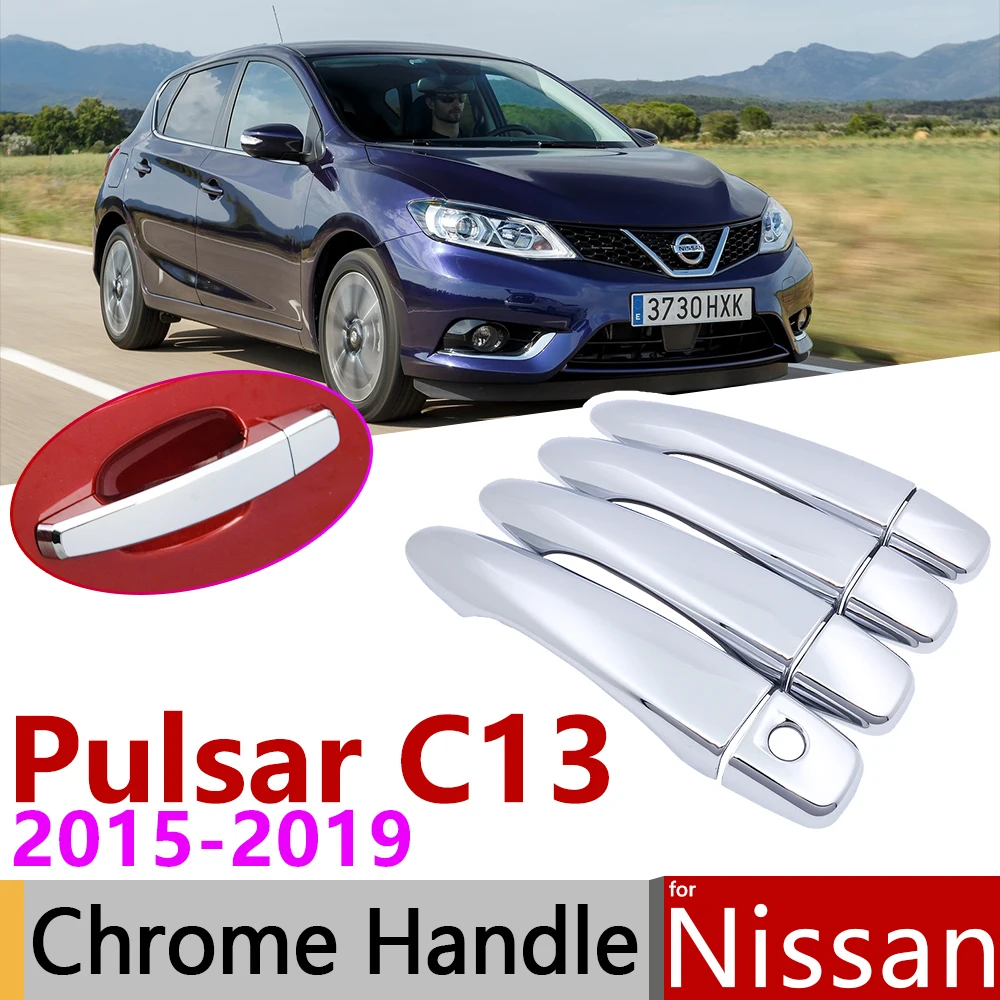 

for Nissan Pulsar Tiida 2015~2019 Luxurious Chrome Exterior Door Handle Cover Car Accessories Stickers Trim Set 2016 2017 2018