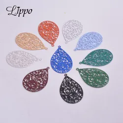 50pcs AC6450  Painted Brass Water Drop Charms Fit Earrings Handmake DIY Accessory