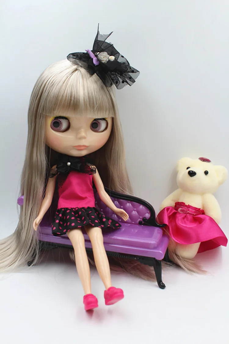 

Blyth dolls 30cm, silver Liu Hai straight hair, Blygirl doll ordinary 7 joint body