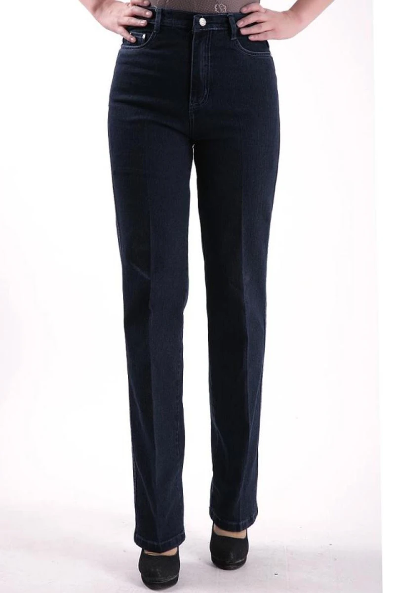 Jeans for Women Spring Autumn Winter Warm Mother Pants Pocket Loose Stretch Straight Casual Plus Size Slim Lady\'s Trousers