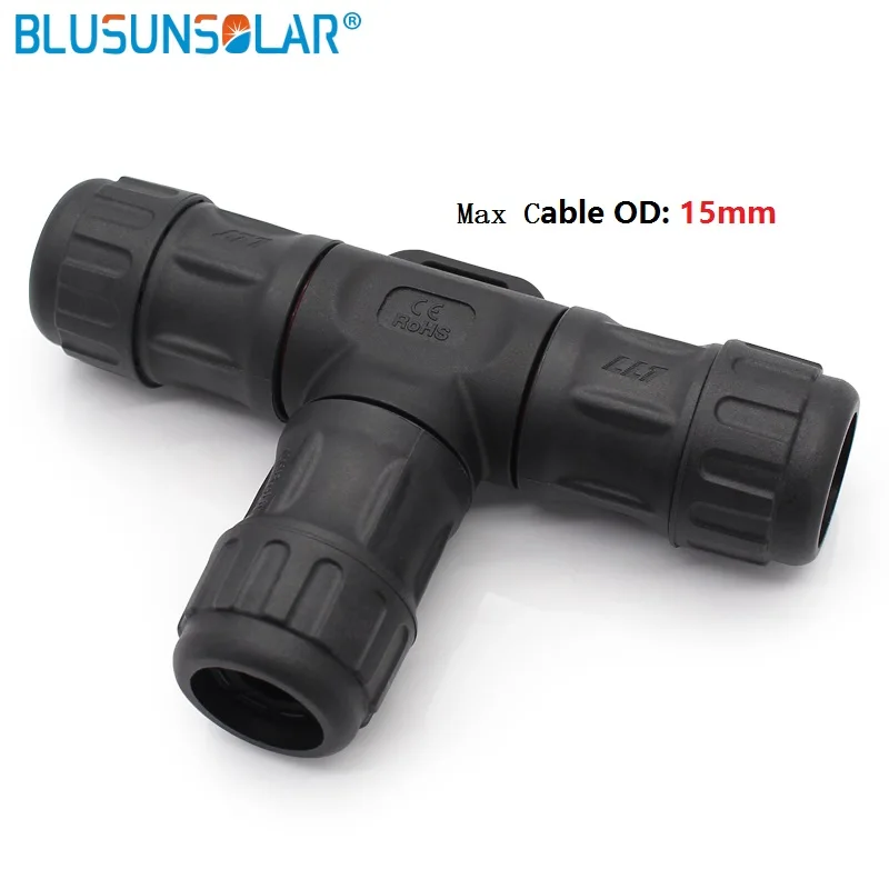 10pec/lot Max OD15mm wire 25A/35A IP68 L25 Waterproof Connector 2 / 3 Straight / T Shape Outdoor Lighting Connect