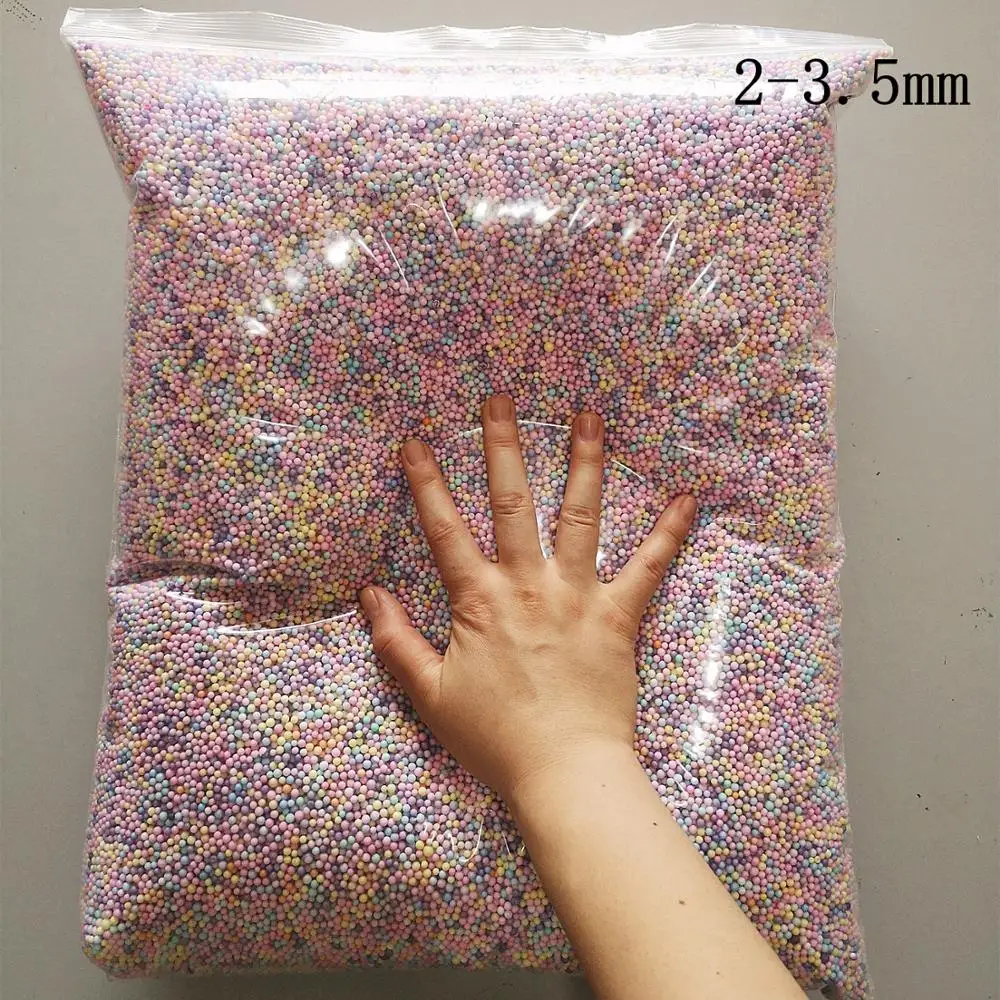 250g 2-3.5mm No Bleeding Christmas Snow Mud Particles Accessories Slime Ball Small Tiny Foam Beads For Foam Filler For Supplies