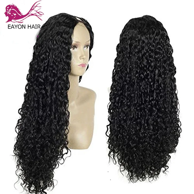 EAYON HAIR Kinky Curly U Part Wig Human Hair Wigs Brazilian Remy Hair 150% Density Curly Middle/Side Part Upat Wigs For Women