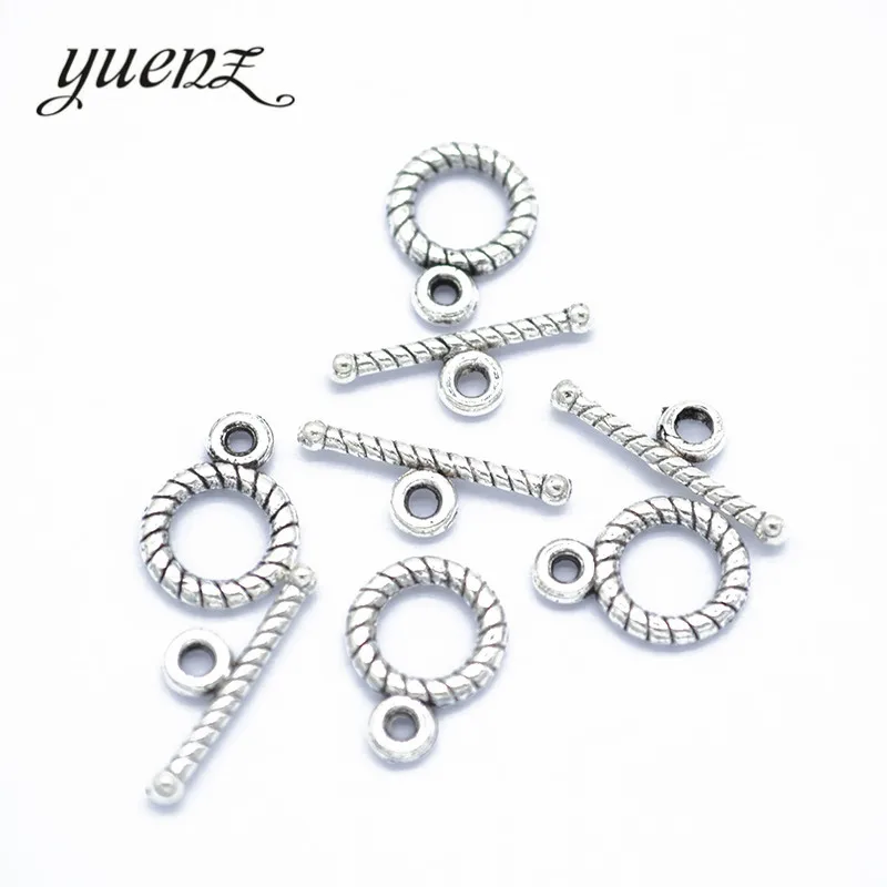 17 Style 5-40set Antique Silver alloy Plated Screw thread OT Toggle Clasp Metal Fastener Bracelet For Jewelry Making Accessories