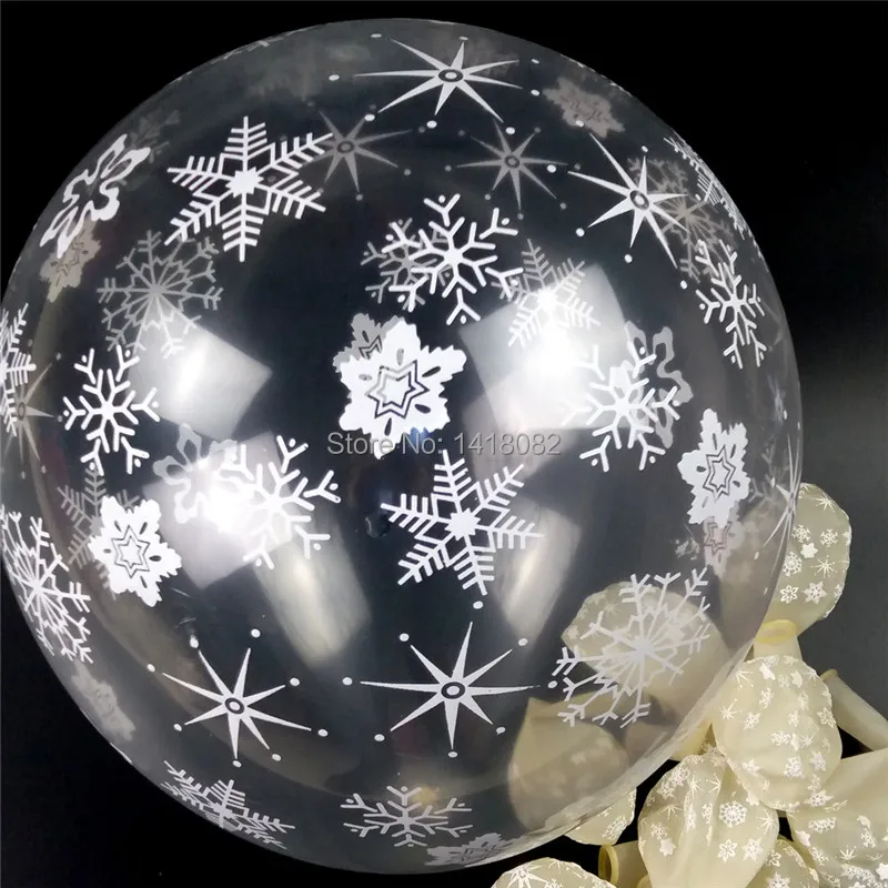 Transparent snow balloon12''thick snow 2.5g romantic star balloon 25pcs /50pcs/100pcs/wedding decoration latex Christmas balloon