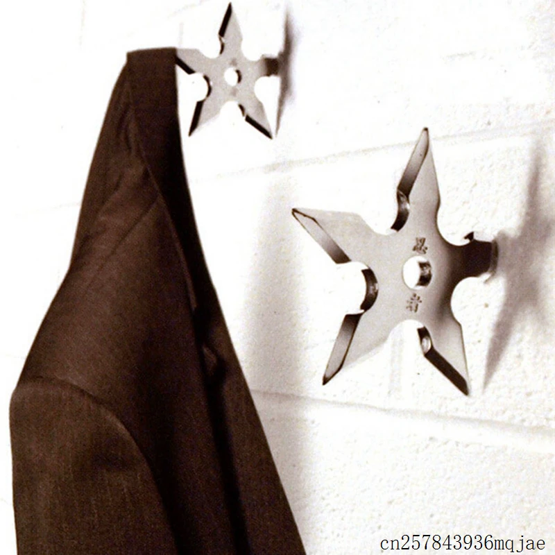 

100 Pcs Ninja Star Wall Hanger Throwing Star Dart Robe Hooks Clothes Coat Hat Hanger Key Hook Hanger Home Decoration