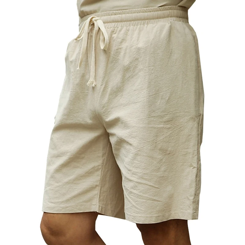 Men's large size shorts XL 6XL 7XL 8XL 9XL 10XL linen cotton summer casual stretch sports blue shorts retro 50 loose