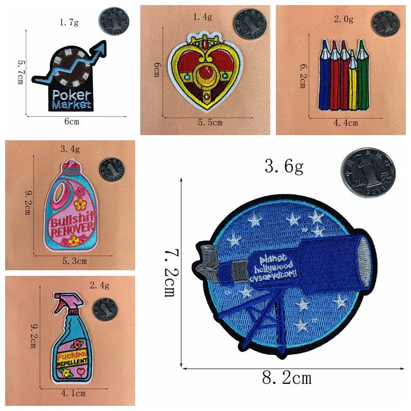 High-quality love Colored crayons Washing liquid Embroidery Patches Iron On Patches For Clothing DIY Hat Decoor Free Delivery