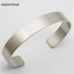 Wholesale Bulk Unisex Blank Metal Cuff Bangles Bracelets 316L Stainless Steel Plain Silver Color Bangles For Men Women