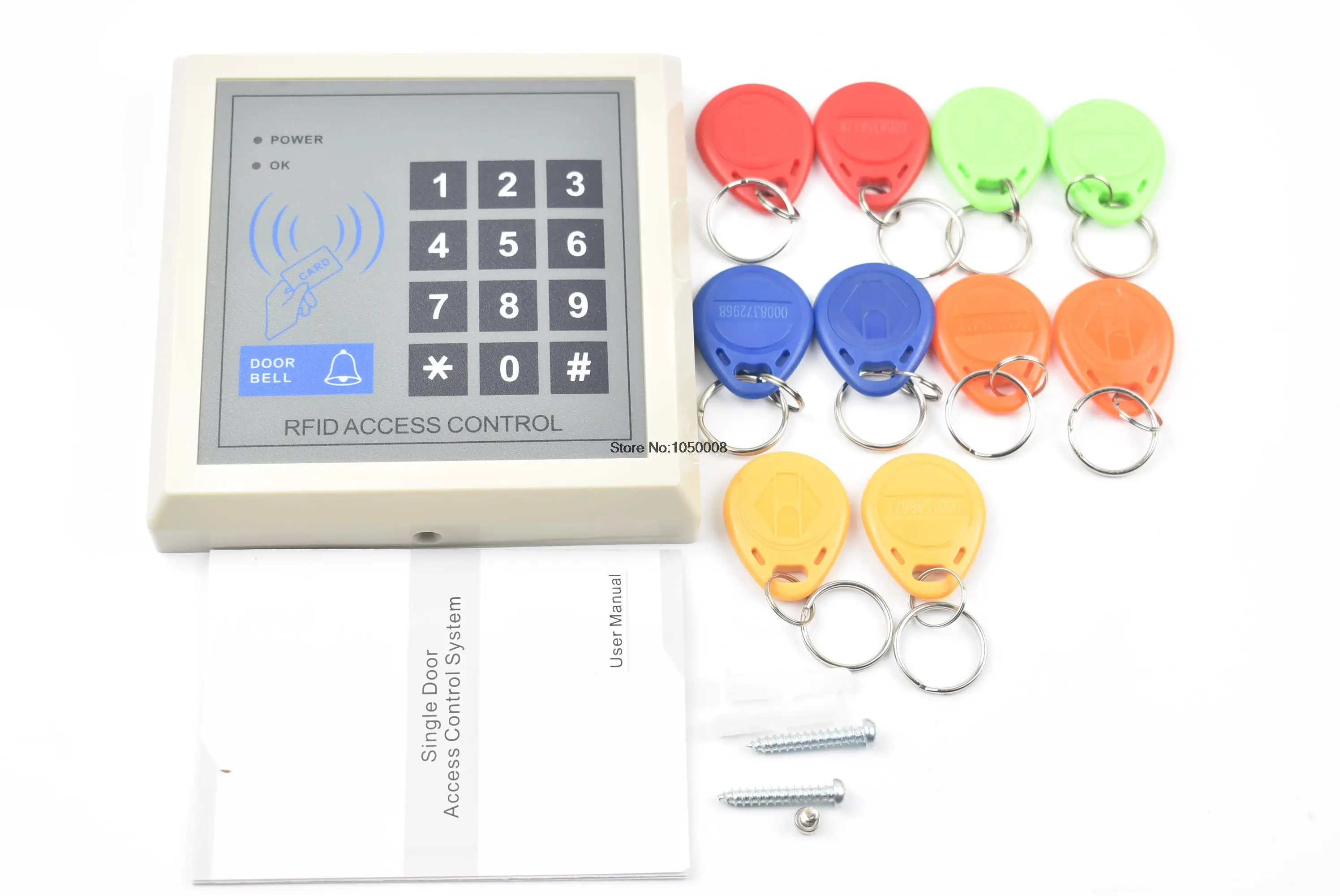 

RFID Proximity Entry Door Lock Access Control System with 10 Key Fobs Home Offices Security System