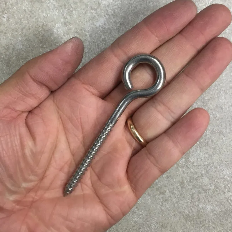 2pcs 95mm Big Eye Screw Bolt Hook 304 Stainless Steel Screw Eye DIY Rope Accessories Wood Screws Jewellery Accessories