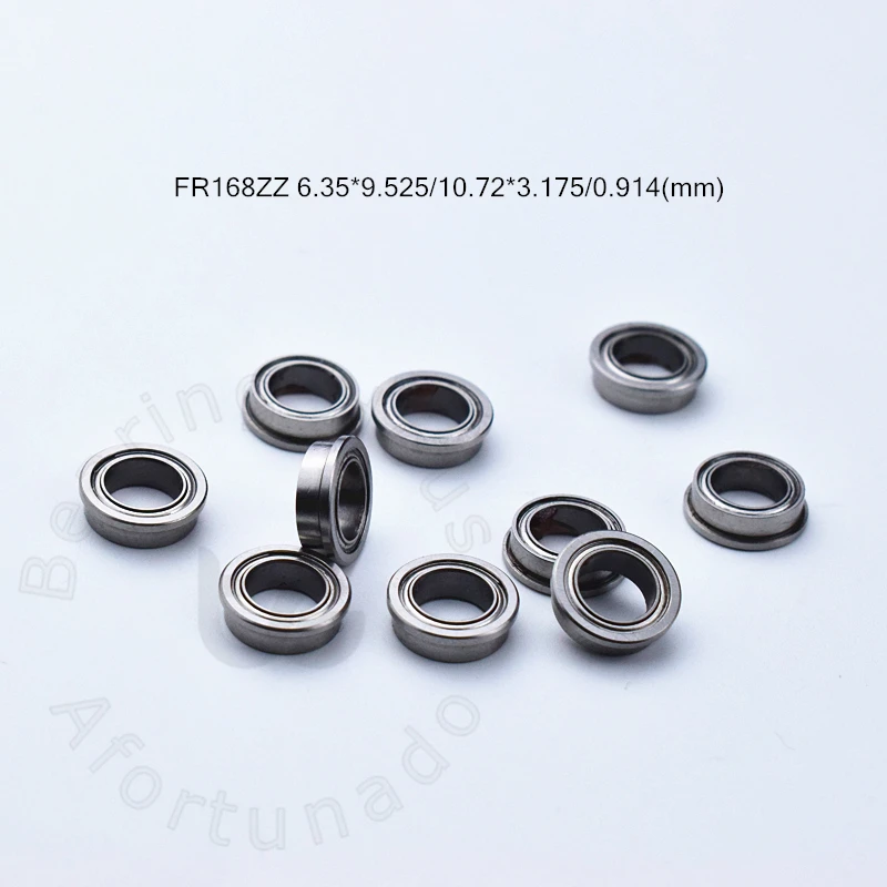 Flange Bearing 10pcs FR168ZZ 6.35*9.525*10.72*3.175*0.914(mm) chrome steel Metal Sealed Mechanical equipment parts