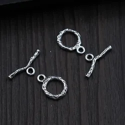 1 set Vintage 925 Sterling Silver OT Clasp Connectors For Necklace Bracelets Handmade Toggle Clasp Hooks DIY Fine Jewelry Making