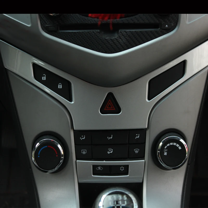 2Pcs/Set ABS Chrome Center Console Panel Air Conditioning Vent Sequin Trim Sticker for Chevrolet Cruze Sedan Hatchback