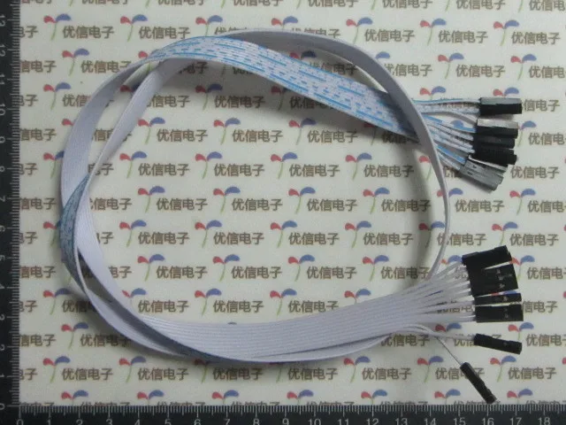 Free shipping 10pcs 10X10 10P 10 Way Dual Heads Dupont Terminals Extend Data Cable Wire Line White & Blue Length 60cm