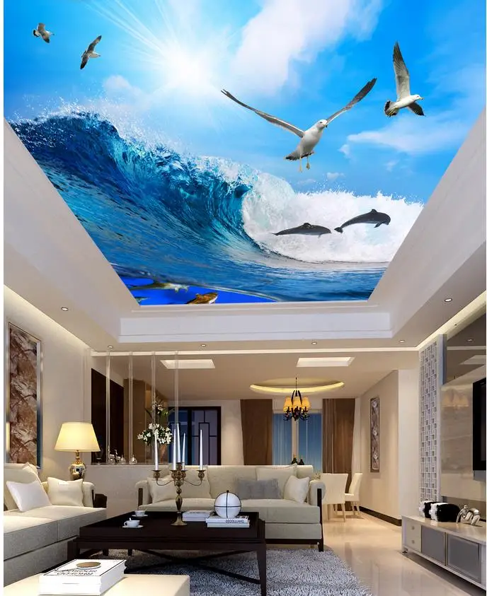 

Sea sky ceiling papel parede mural wallpaper ceilings 3d murals wallpaper for living room