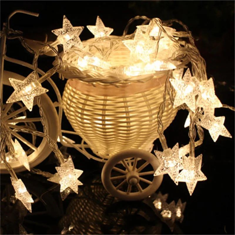 

Newest outdoor led string 3m 20leds Copper Wire String Light five star LED Fairy Light Christmas Wedding decoration string light