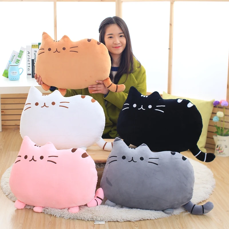 Kawaii Cat Pillow With PP Cotton inside Biscuits Kids Toys Doll Plush Baby Toys Big Cushion Cover Peluche Gift for friends kids