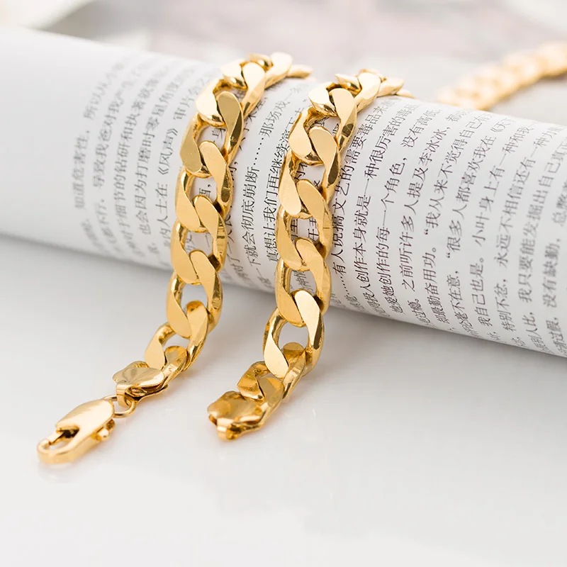 Classic high-polished snake chain brass plated man's necklace gold shop the same style high-quality jewelry does not fade