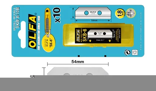 MADE IN JAPAN OLFA SKB-8/10B blades for the OLFA SK-8