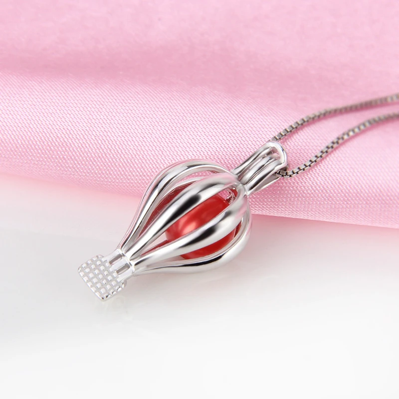 CLUCI 925 Sterling Silver Pendant Jewelry Hot Air Balloon Shaped Women Gift Jewelry 925 Sterling Silver Pearl Locket SC224SB