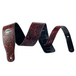 Snake Pattern cinturino per chitarra in morbida pelle PU di alta qualità plettri per chitarra gratuiti accessori per chitarra con cinturino elettrico acustico per basso