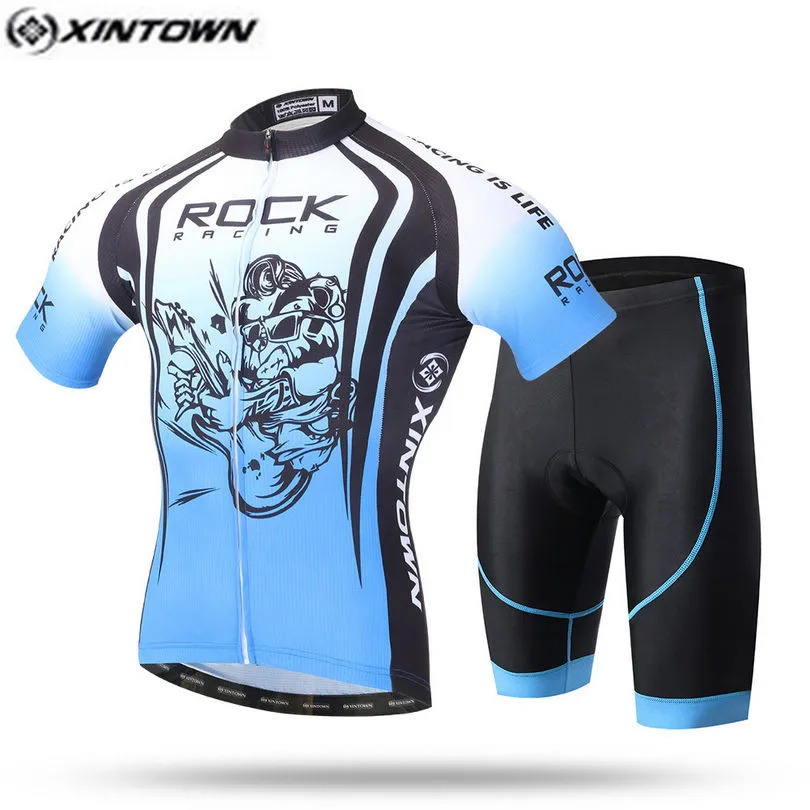 

XINTOWN Pro Bike Jersey Bib Shorts Sets Men Riding mtb Bicycle Clothing Suits Blue Black Male Ropa Ciclismo Cycling Shirts