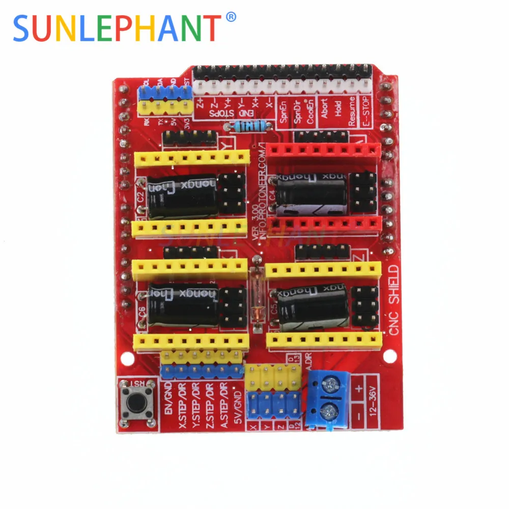 Controlador A4988, placa de expansión de escudo CNC, protector de grabador V3, impresora 3D CNC para arduno CNC Shield V3