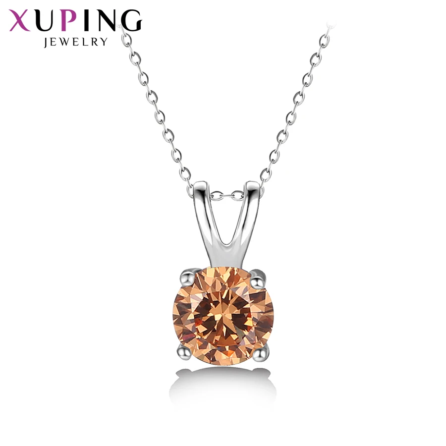 Xuping Jewelry Charm Elegant Design Rhodium Color Pendant Necklace for Women Valentine\'s Day Gifts 32974