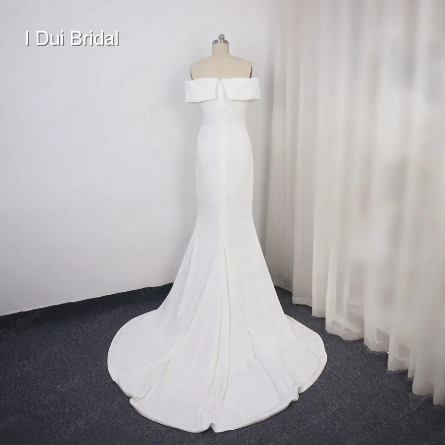 Spandex Mantel Hochzeit Kleid durch Crepe Reine Brautkleid Hohe Qualität Fabrik Gewohnheit Stellen