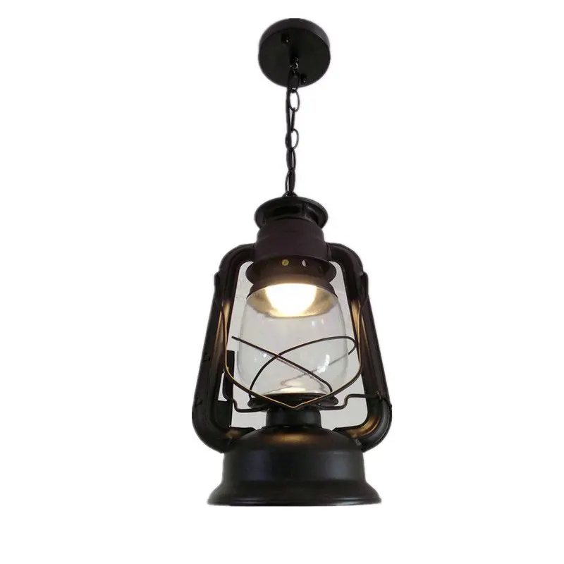 Hallway Vintage Iron Kerosene Lamp Chain Pendant light Stair Corridor Metal Kerosene Pendant Lamp