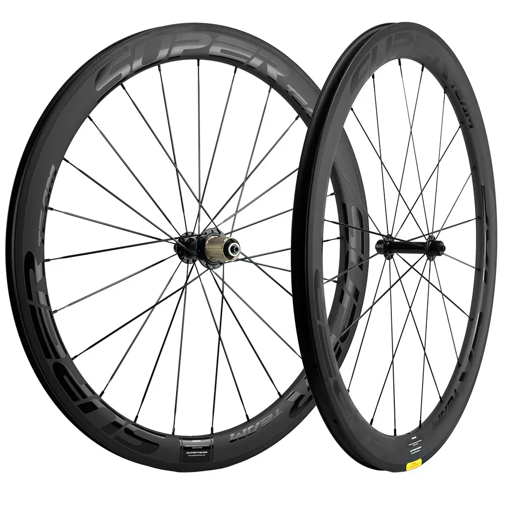 

Superteam Road Carbon Wheels 700c wheels 50mm Clincher Bicycle Wheelset UD Matte Basalt Braking with Black Glossy Decal R13 Hub