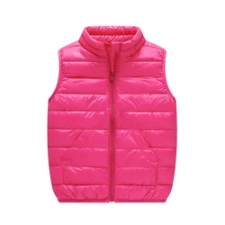 Child Full Zip Waistcoat Winter Coats Baby Outerwear Girls Boys Warm Cotton Turtleneck Vest For School Kids 1-14 Years Old