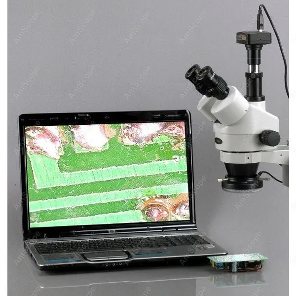 Trên Ball Bearing Boom Đứng Kính Hiển Vi-AmScope Nguồn Cung Cấp 3.5X-90X Trinocular Stereo Kính Hiển Vi trên Ball Bearing Boom Đứng