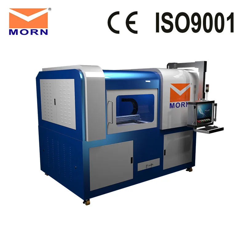 750W 6090 all cover enclosed mini fiber laser cutting machine for all metal