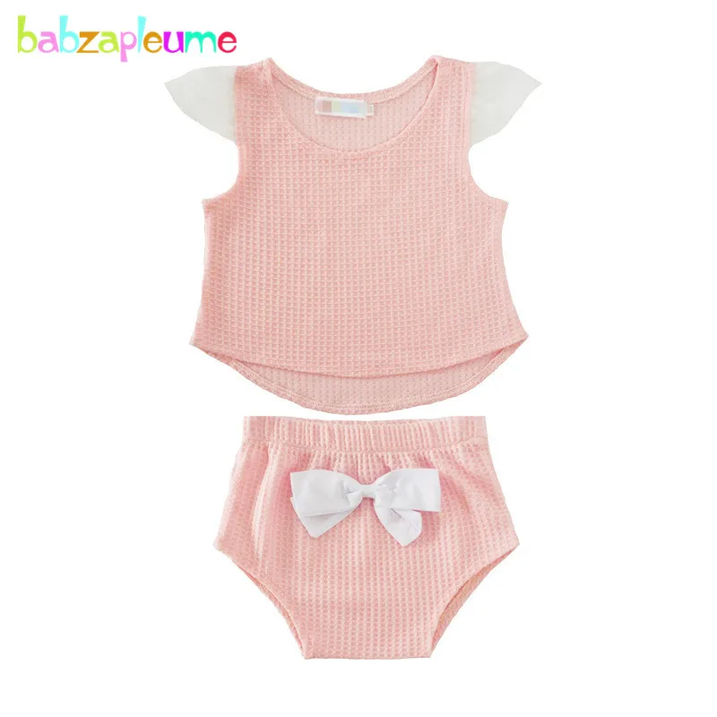 

Newborn Baby Girls Clothes Cute Pink Color Toddler Outfits Summer Sleeveless Infant Costume tshirt+PP Pants 2PCS/Set 0-24M A202