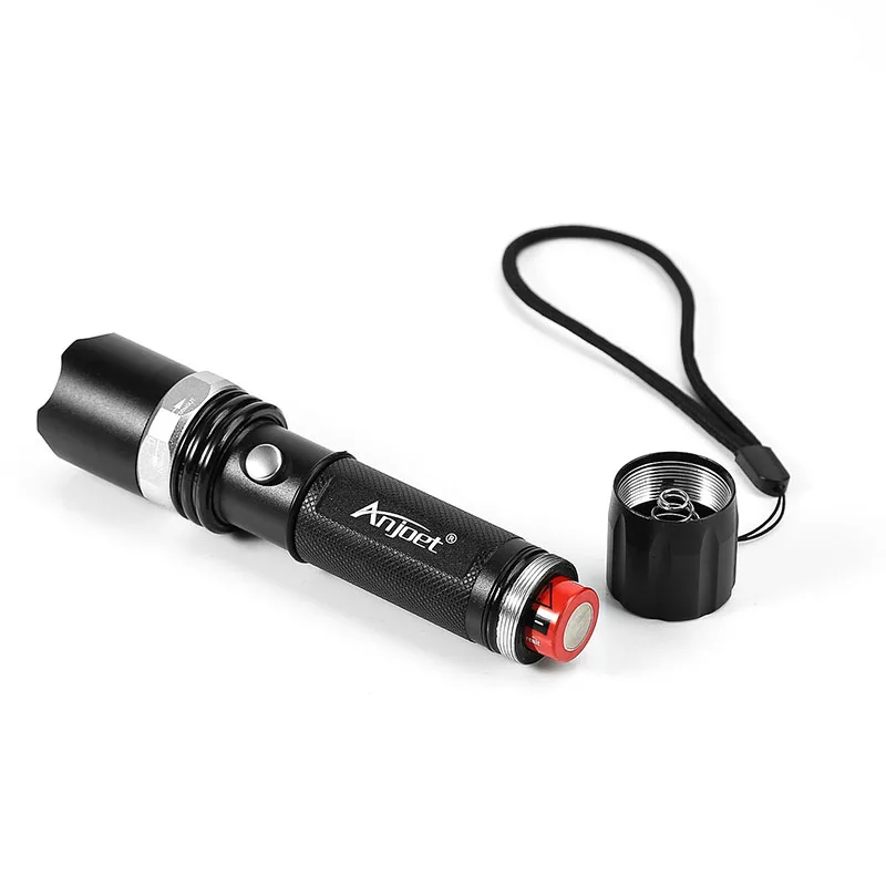 Anjoet Linternas Tactical 2000LM XM-T6 Q5 LED Zoomable 3 Modes Flashlights Torch Lamp Light Traffic Police Equipment 18650