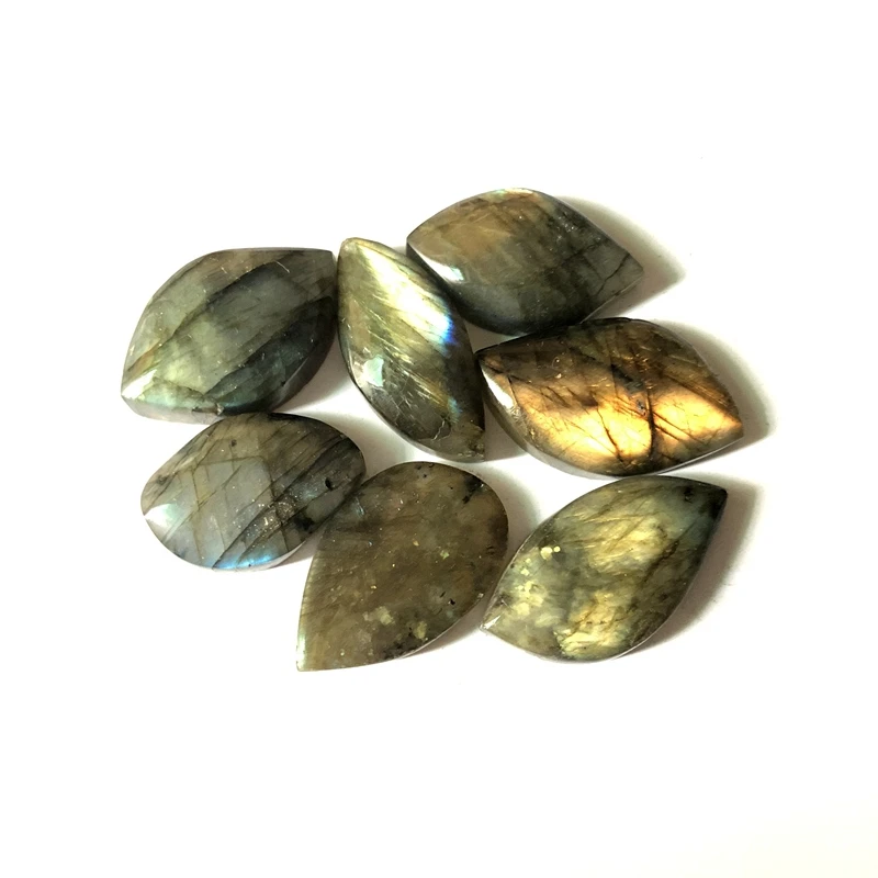 

Wholesale mixed 5pcs/lot Natural Labradorite Bead Pendant Cabochon,Healing Gem Stone,Size 30mm+