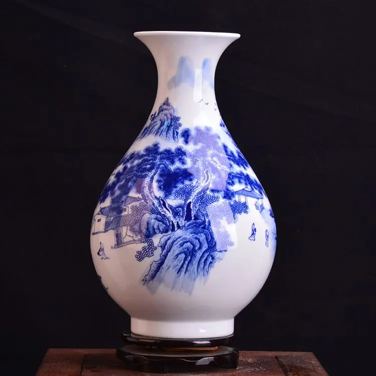 

Jingdezhen ceramics antique porcelain vase flower of modern landscape Home Furnishing living room decoration decoration technolo