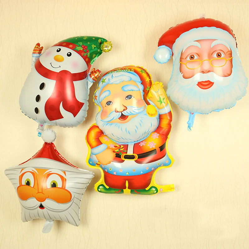 1 Pcs Christmas Series Cartoon Santa Claus Snowman Christmas tree Double Heart & Round Shape Foil Balloons Fun Toys Party Decor