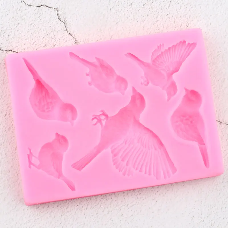 3D Craft Birds Silicone Molds Sugarcraft Cake Decorating Fondant Mold Cupcake Baking Clay Candy Chocolate Gumpaste Moulds