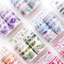 10pcs Candy town color paper washi tape set Blue sea Purple nebula Red decoration masking tapes stickers gift Stationery A6346