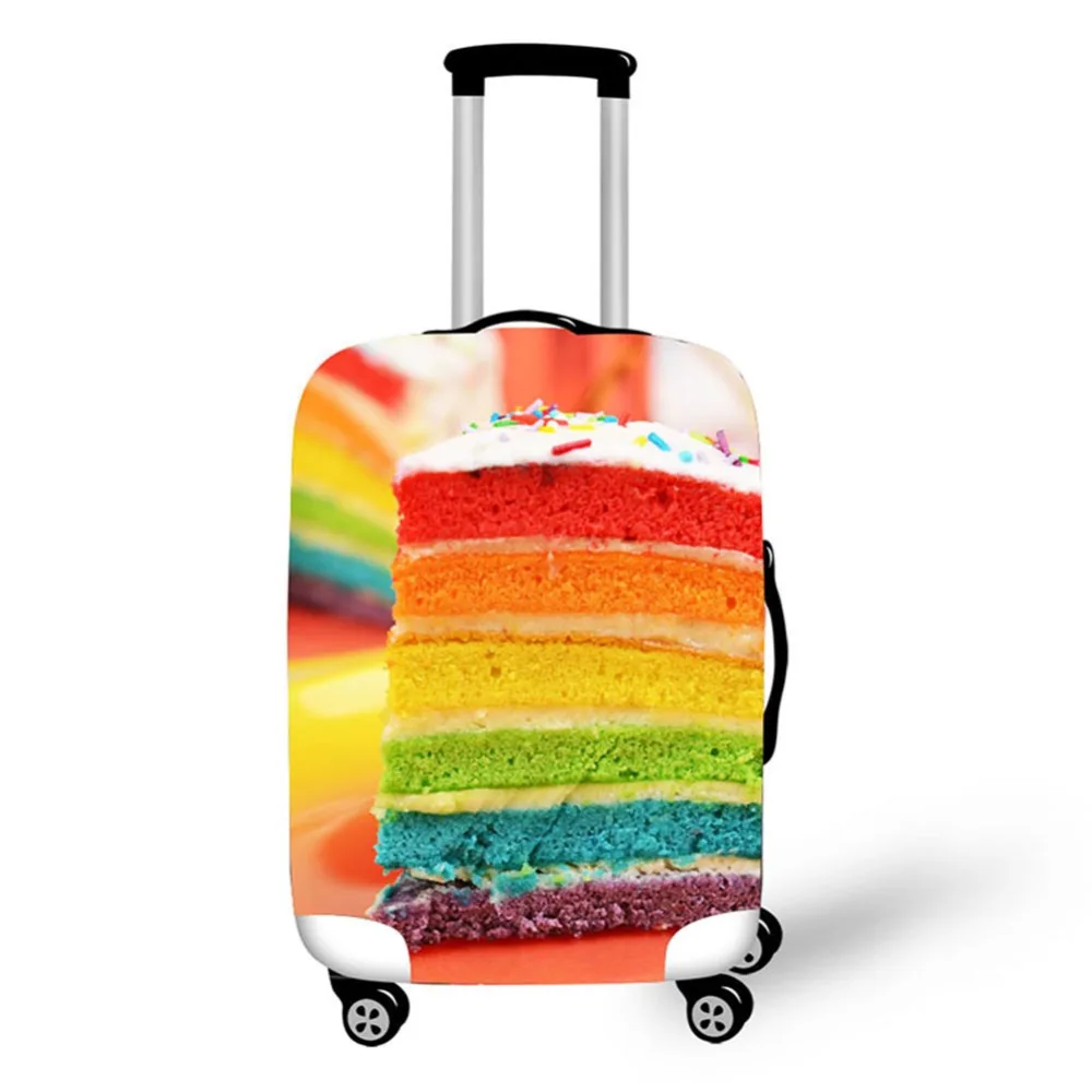 Rainbow Cup Cake Design Travel Accessories Suitcase Protective Covers 18-32 Inch Elastic Luggage Dust Cover Case Stretchable