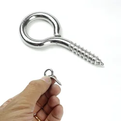 10pcs 37mm Eye Screw Bolt Hook 304 Stainless Steel Screw Eye DIY Rope Accessories Wood Screws Jewellery Accessories