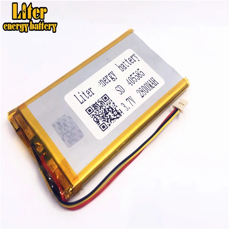 1.0MM 3pin connector 3.7V 405585 3.7V 2800mAh Lithium Polymer Battery tablet pc 7 inch Rechargeable Li-polymer Battery