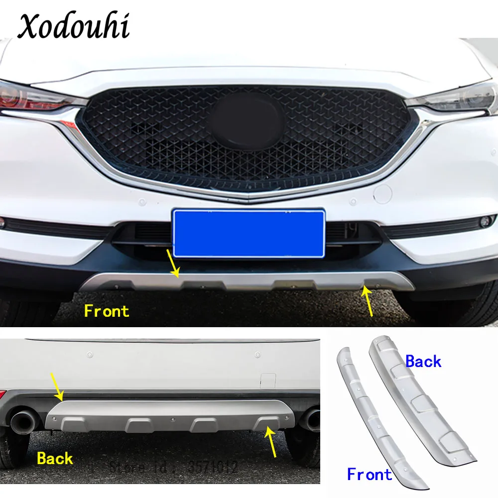 Car Protection Bumper Stainless Trim Front Head/Rear Frame Bottom Stick For Mazda CX-5 CX5 2nd Gen 2017 2018 2019 2020 2021 2022