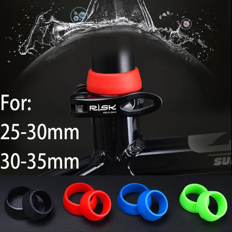 Risk MTB Bike Seat Post Waterproof Rubber Ring Silicone Dust Cover for Φ25-35mm Mountain Road Bicycle Seatpost Tube Protector