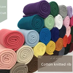 2x2 Cotton knitted rib cuff fabric stretchy cotton fabric for DIY sewing clothing making accessories fabric 20cm Length