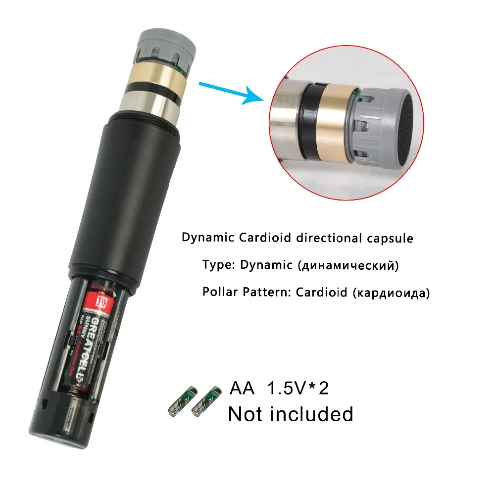 FREEBOSS UHF Wireless Microphone System 2 vie 100 canali frequenza IR Wireless Dynamic Mic FB-U12 per Home Karaoke KTV Party