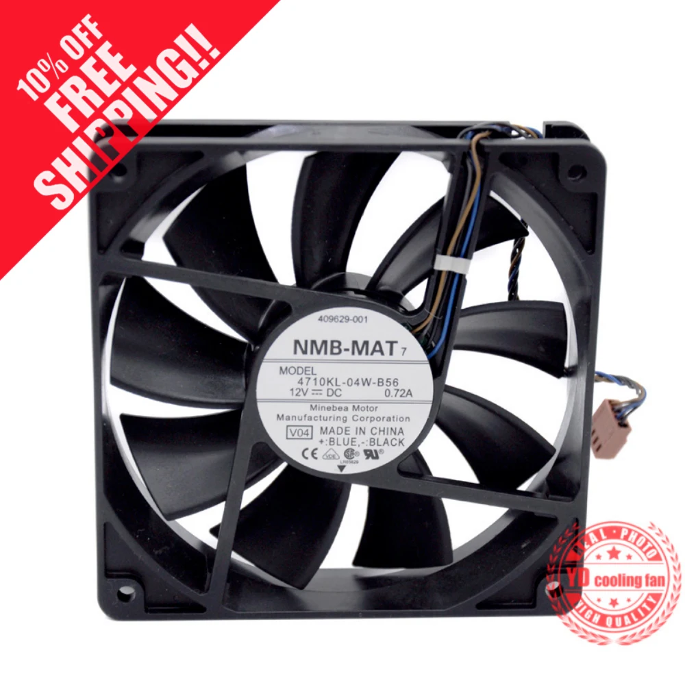 

NEW NMB-MAT Minebea 4710KL-04W-B56 12CM 12V 0.72A 4PIN PWM Temperature control 12025 cooling fan